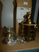 *K-9701 Old Brass Light Fitting with Bevel Glass