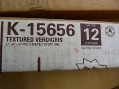 *Box of Twelve K-15656 Textured Verdigris 12" Mounting Stems