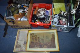 Three Boxes of Household Goods, Radios, Pictures,