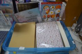 Storage Box Containing Decorative and Metallic Cardstock, Pads, Papers, etc.