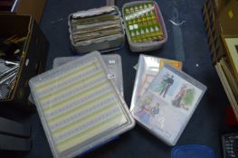 Six Storage Boxes Containing Cardstock, Decorative Papers, Stickers, etc.