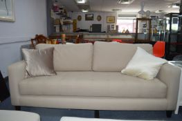 Three Seat Sofa in Biscuit Coloured Canvas