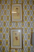 Two Framed Prints of Art Deco Ladies