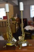 Two Brass Table Lamp Bases