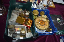 Two Boxes of Vintage Clock Parts and Spares, etc.