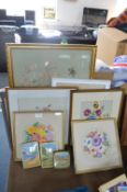 Framed Floral Embroideries