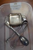 Vintage EPNS Vesta Case, Sugar Nips, and a Teaspoon