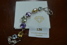 Gemphoria 925 Sterling Silver Bracelet with Mixed Gemstones