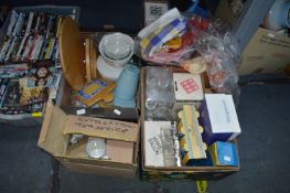Four Boxes of Household Goods; Glassware, Wooden S