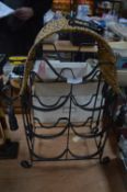 Metal & Basket Work Wine Rack