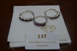 Three Gemphoria 925 Sterling Silver Rings with Rajasthan Garnets