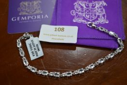 Gemphoria Tanzanian Zircon & White Topaz Sterling Silver Bracelet, Metal Weight: ~7.45g