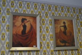 Two Framed Prints of Flamenco Dancers