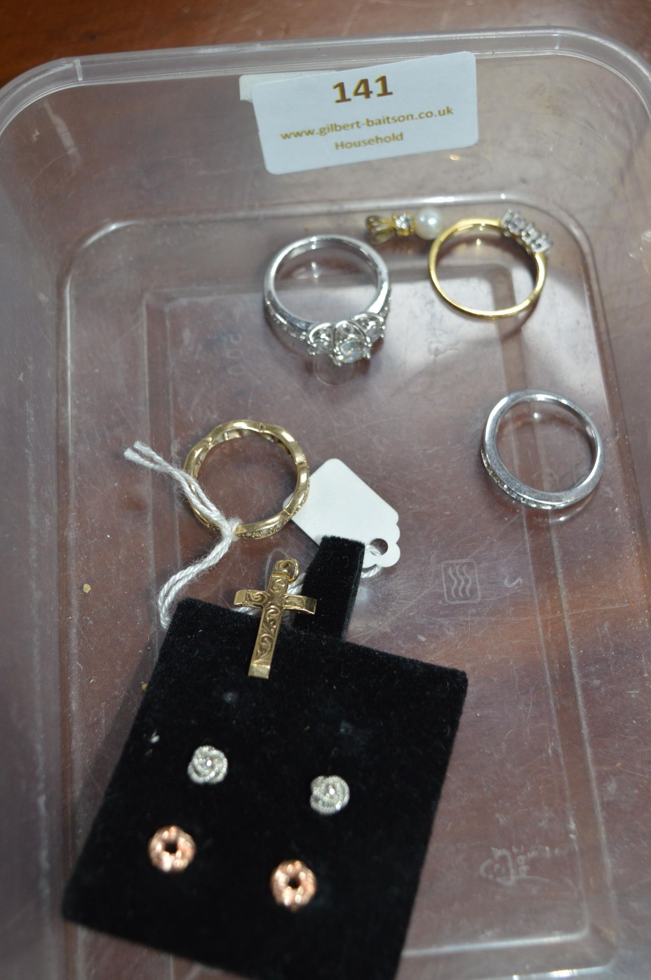 Costume Jewellery Rings, Ear Studs, Crucifix, etc.