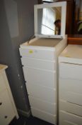 Tall Six Drawer Bedroom Chest with Mirrored Jewellery Compartment