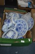 Adams Blue & White Pottery, Teapots, Tureen, etc.