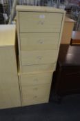 Two Three Drawer Bedside Cabinets