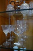 Three Oversized Brandy Glass and Three Decorative