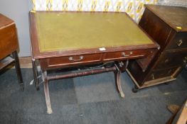 Leather Topped Desk with Lyre Ends