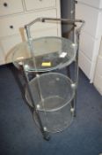 Three Tier Glass & Chrome Trolley