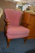 Bedroom Chair in Raspberry Upholstery