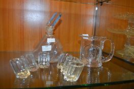 Small Decanter (AF) and Shot Glasses, plus a Churc