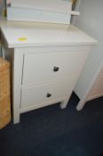 Two Drawer White Bedside Cabinet