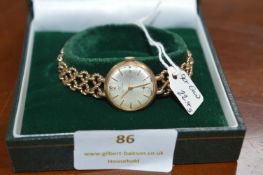 9k Gold Ladies Wristwatch with 9k Gold Strap ~22.4 gross