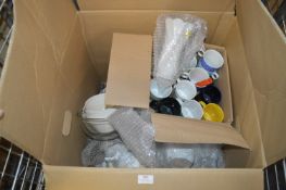 Large Box of Pottery and Glassware