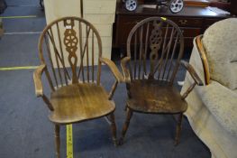 Pair of Wheel Back Bentwood Kitchen Chairs
