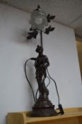 Decorative Table Lamp with Female Figure