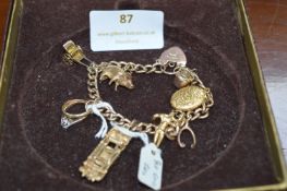 9k Gold Charm Bracelet ~24g total