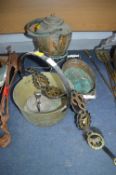 Vintage Brass Jam Pan and Contents plus Chinese Sp