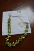 Gemphoria 925 Sterling Silver Bracelet with Green Gemstones