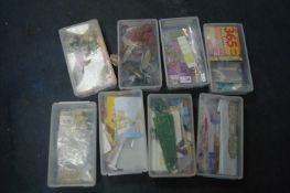 Eight Boxes of Decorative Craft Items, Flowers, Ribbons, Toppers, etc.