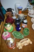 Pottery Items Including Glenfiddich Whiskey Water