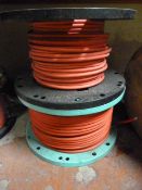 Two Part Used Spools of Red Fire Alarm Cable