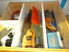 Box of Tools and Fitting Including Saws, Drill Bits, etc.