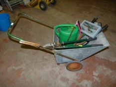 Small Galvanised Wheelbarrow with Garden Tools Inc