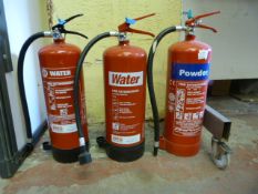 *Two 6L Water Fire Extinguishers & 6kg Powder Extinguisher