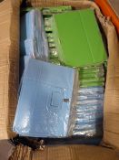 *Box of Green and Blue Tablet Cases