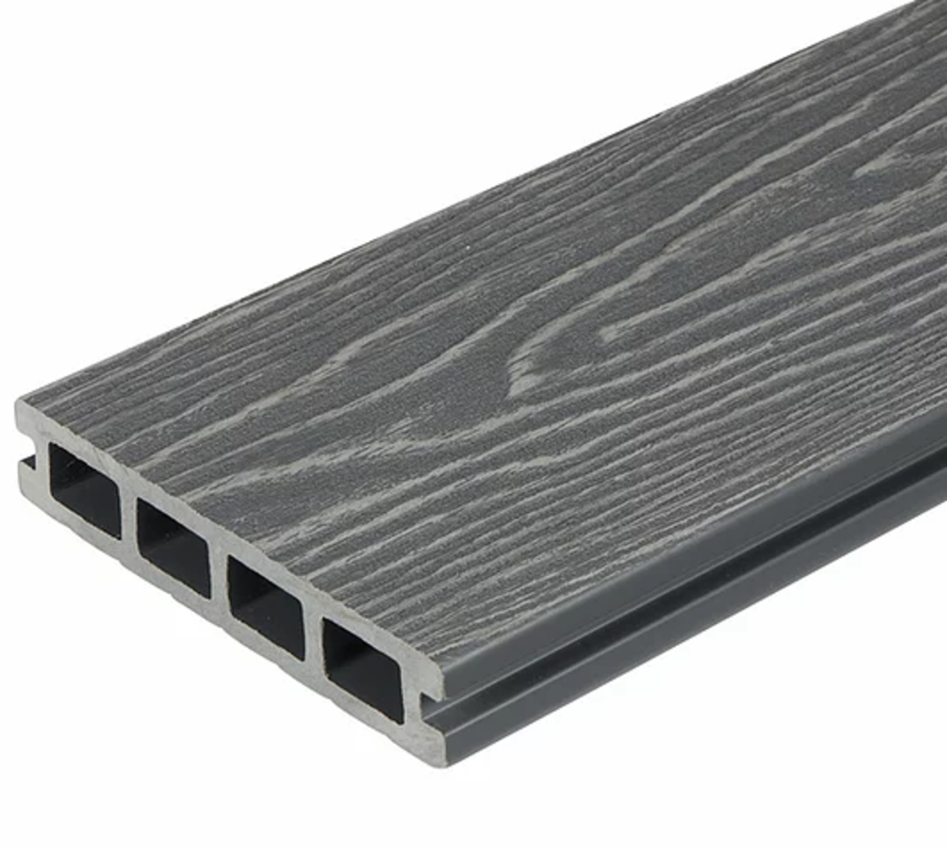 * 20 WPC Composite Light Grey Double sided Embossed Woodgrain Decking Boards 2900mm x 146mm x 25mm - Image 4 of 5