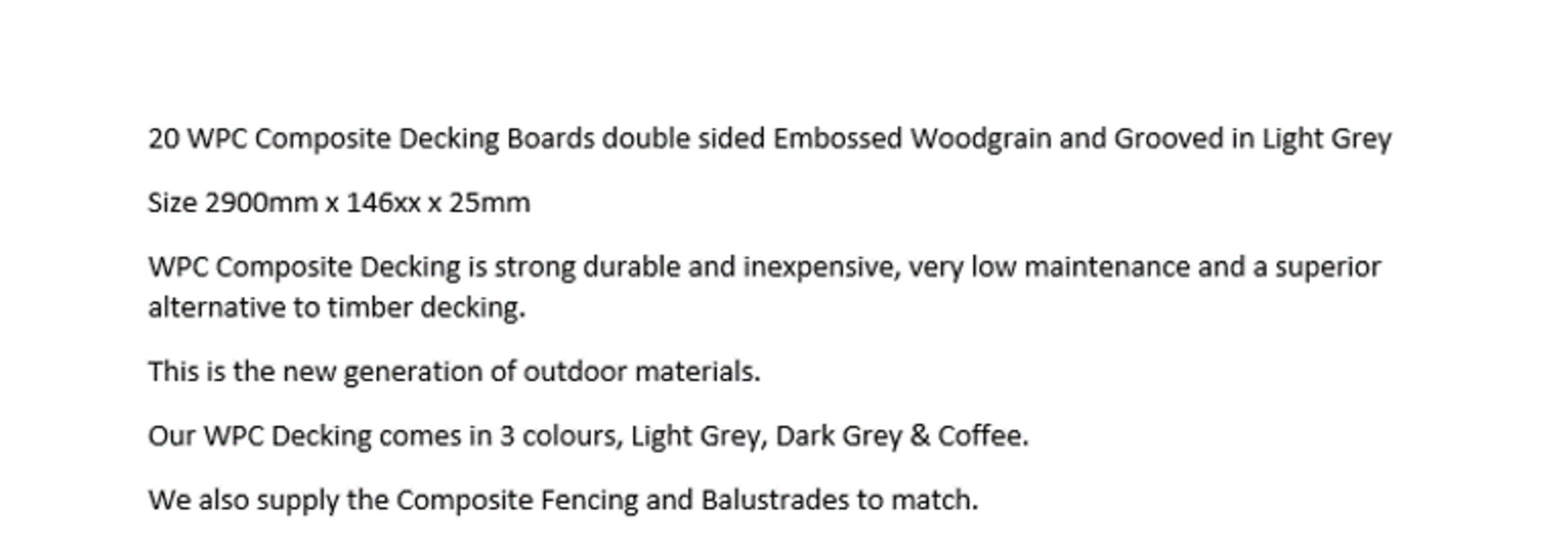 * 20 WPC Composite Light Grey Double sided Embossed Woodgrain Decking Boards 2900mm x 146mm x 25mm - Image 5 of 5