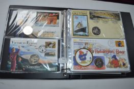 Album of Assorted First Day Covers plus Proof Coin