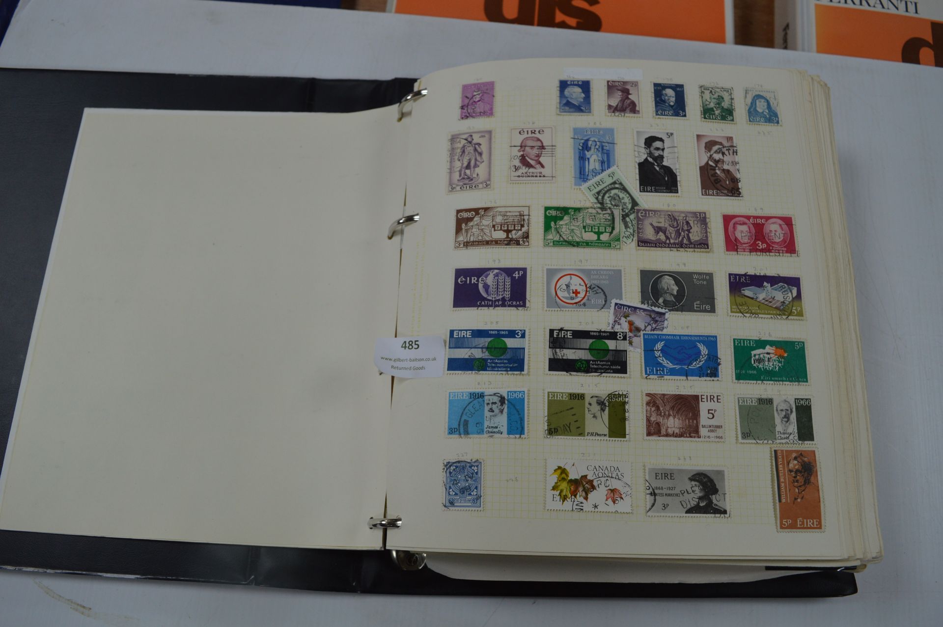 Stamp Album; Ireland, Indonesia, Mongolia, Spain,