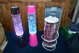 Aroma Lamp and Two Glitter Lamps