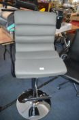 *Grey Gas Lift Barstool on Chrome Base