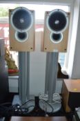 Pair of Kef Q-Series Audio Speakers on Stands