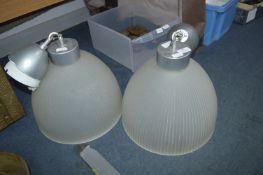 Two Frosted Glass Light Fittings