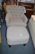 *Puloski Fabric Chair and Ottoman